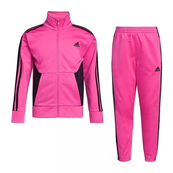 New! ADIDAS Girls 2-Piece Pink Track Suit Tricot Set Pants & Jacket Size 6X NWOT - Picture 5 of 8